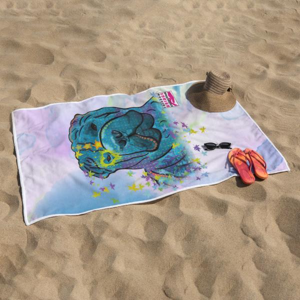 Badehandtuch Itchy – Popart-Hundemotiv, 75x165 cm, 100 % Polyester, weich & schnelltrocknend